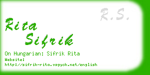 rita sifrik business card